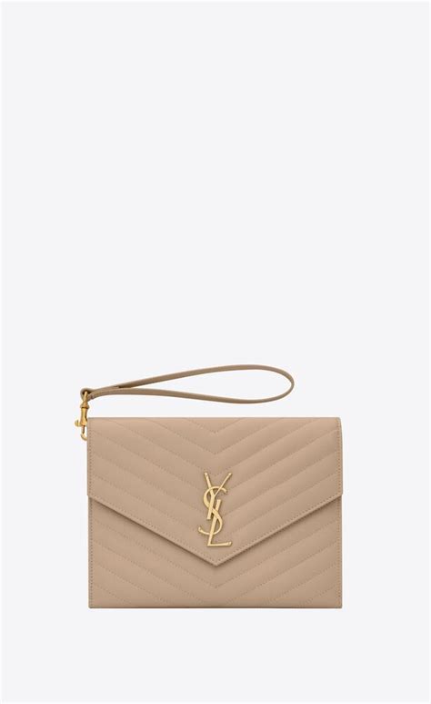 ysl clutch dark beige|ysl clutch and evening.